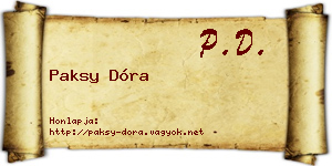 Paksy Dóra névjegykártya