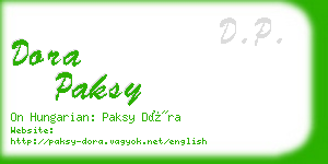 dora paksy business card